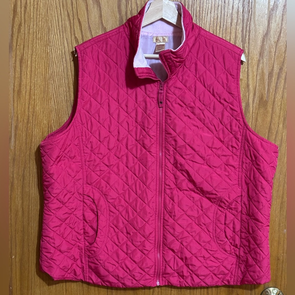 Northcrest Women's Plus sz 22W Pink Quilted‎ Vest